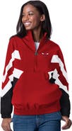 STARTER Women's Starter Red Chicago Bulls Renegade Oxford Half-Zip Jacket