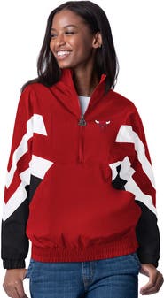 STARTER Women's Starter Red Chicago Bulls Renegade Oxford Half-Zip Jacket