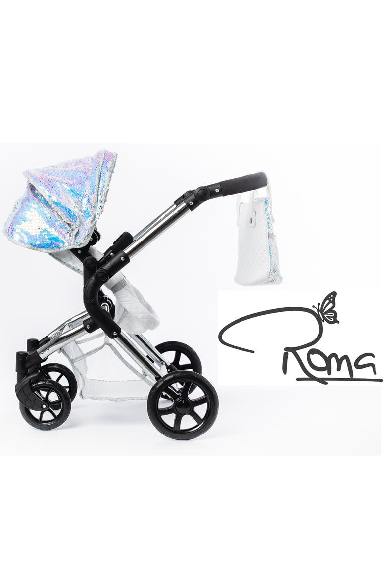 Polly Single Doll Pram, Mermaid Sequins, Convertible 2 In 1, Alternate, color, Multicolored