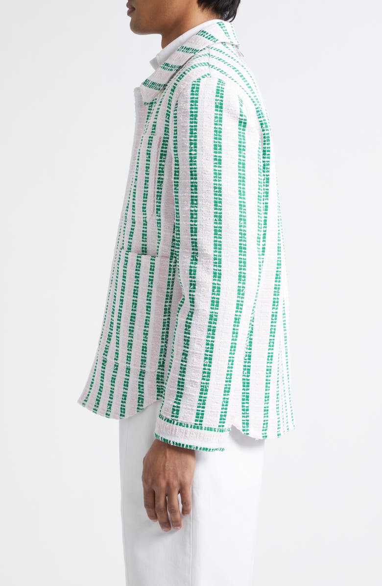 Thom Browne Stripe Utility Shirt Jacket, Alternate, color, Light Pink