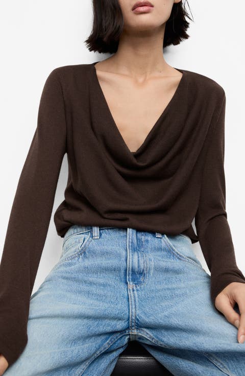 Cowl Neck Sweater (Plus)