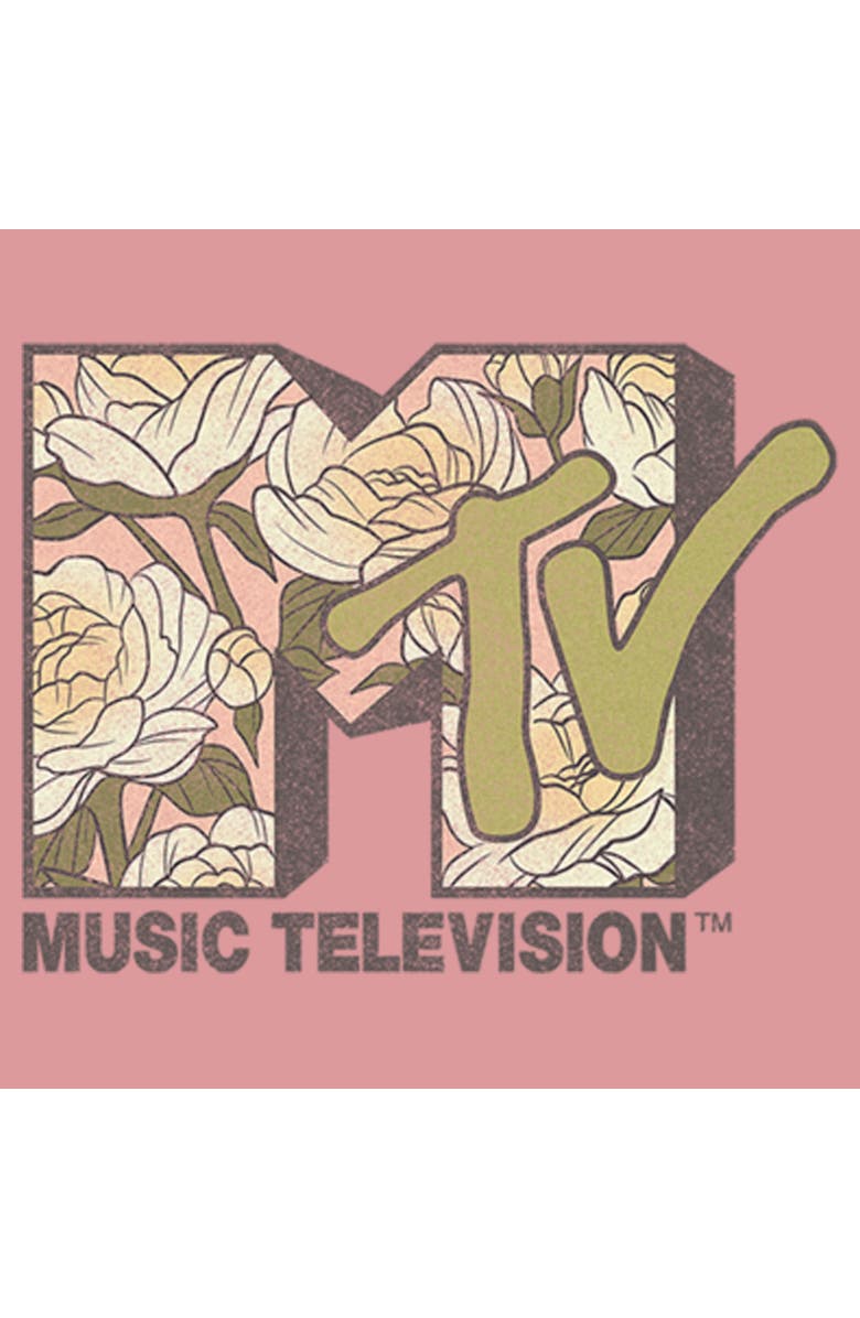 MTV Women's MTV White Roses Logo  Graphic T-Shirt, Alternate, color, Mauve