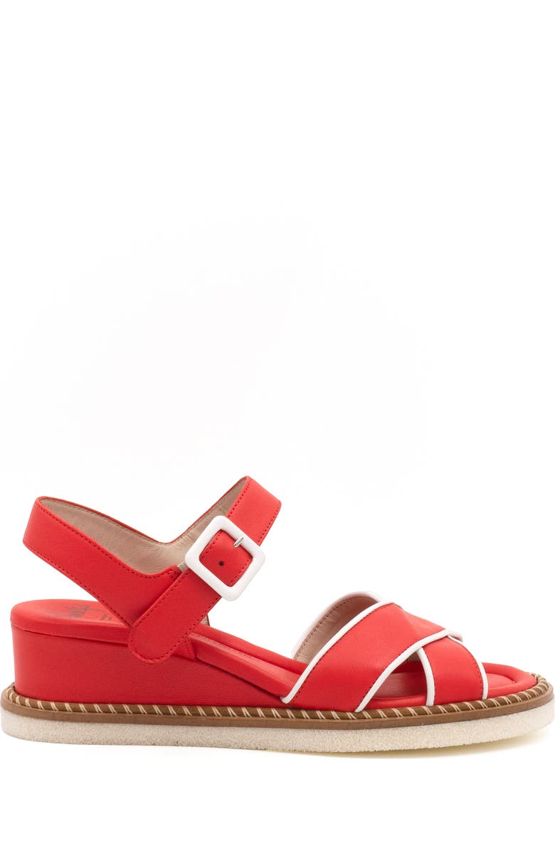 Amalfi by Rangoni Montecarlo Wedge Sandal, Alternate, color, Coral/ White Parma Combo