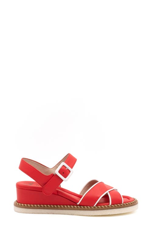 Amalfi By Rangoni Montecarlo Wedge Sandal In Coral/white Parma Combo