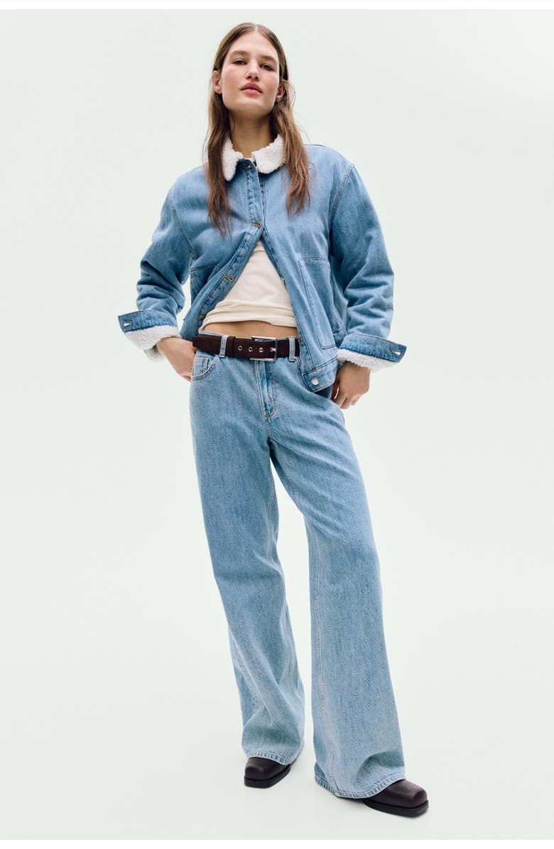H&M Wide High Waist Jeans, Main, color, Denim Blue