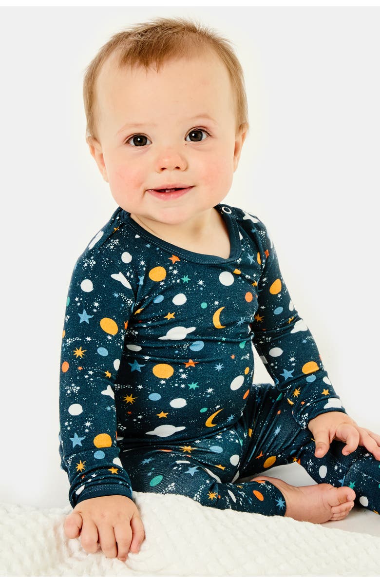 Clover Baby & Kids Long Sleeve Pajama Set - Luna Midnight, Alternate, color, Luna Midnight
