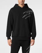 PLEIN SPORT Cotton Hoodie Sweatshirt Ls Lamina Scratch Men