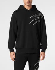 PLEIN SPORT Cotton Hoodie Sweatshirt Ls Lamina Scratch Men