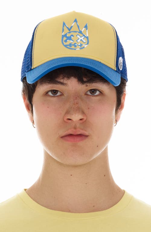 Cult Of Individuality Logo Mesh Back Wool Blend Trucker Hat In Yellow