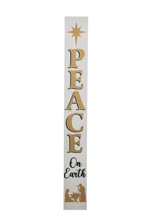 60"H Wooden Nativity PEACE Porch Sign