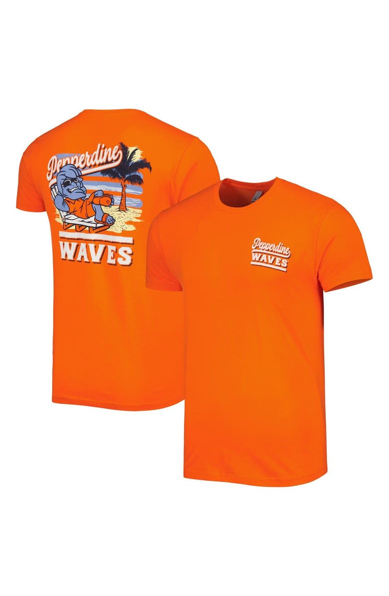 IMAGE ONE Men's Orange Pepperdine Waves Hyperlocal Beach Premium T-Shirt, Main, color, Orange