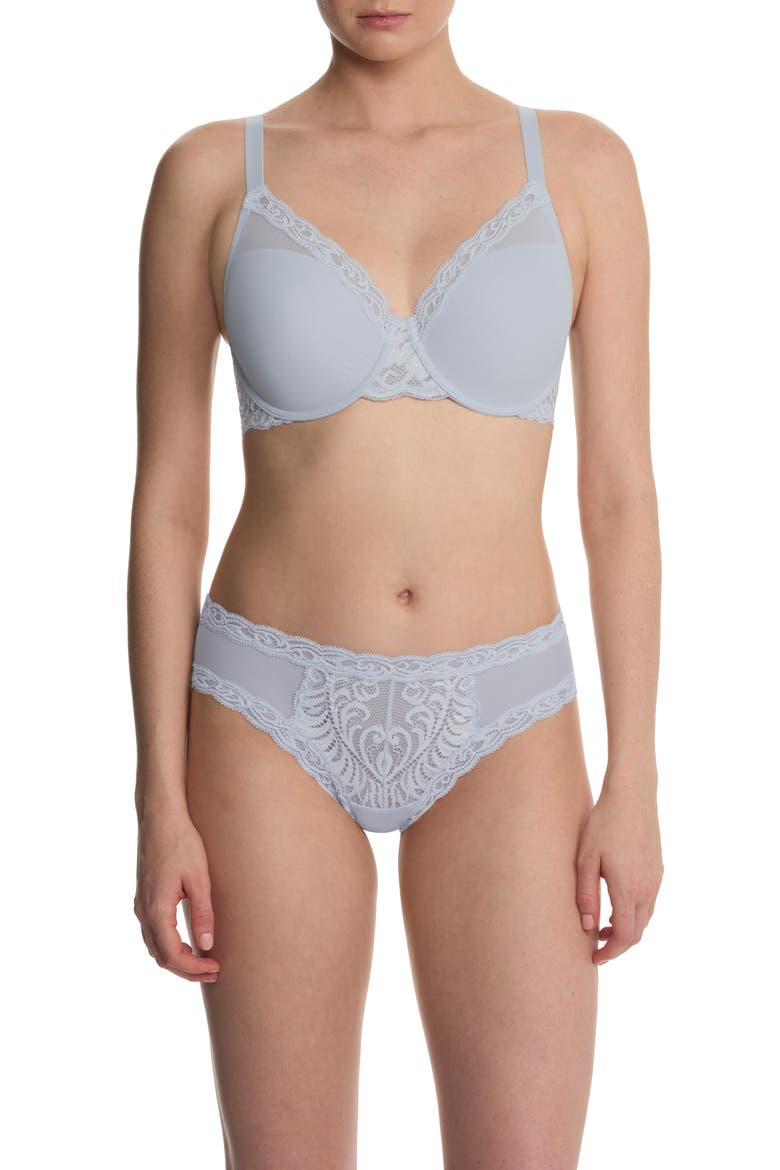 Feathers Full Figure Plunge T-Shirt Bra, Alternate, color, Frosted Sky