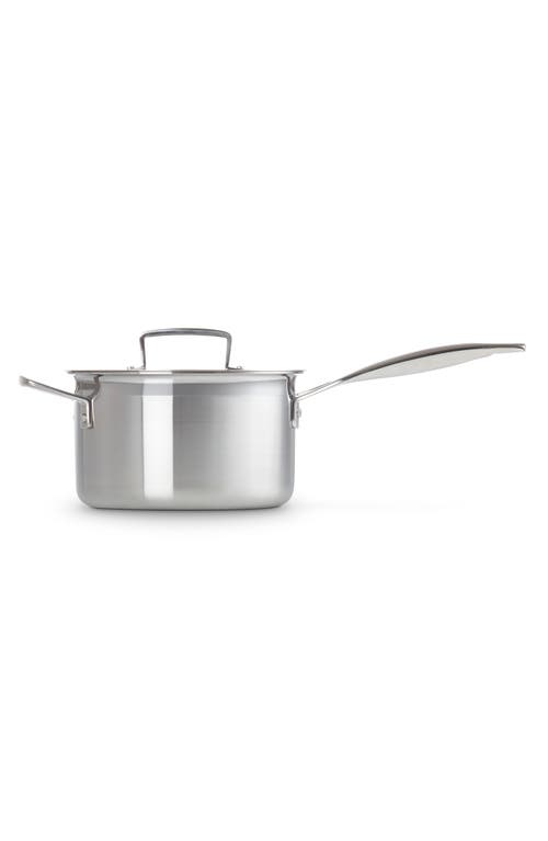 Le Creuset 3-ply Stainless Steel Saucepan With Lid Helper Handle 18cm In Stainless Steel