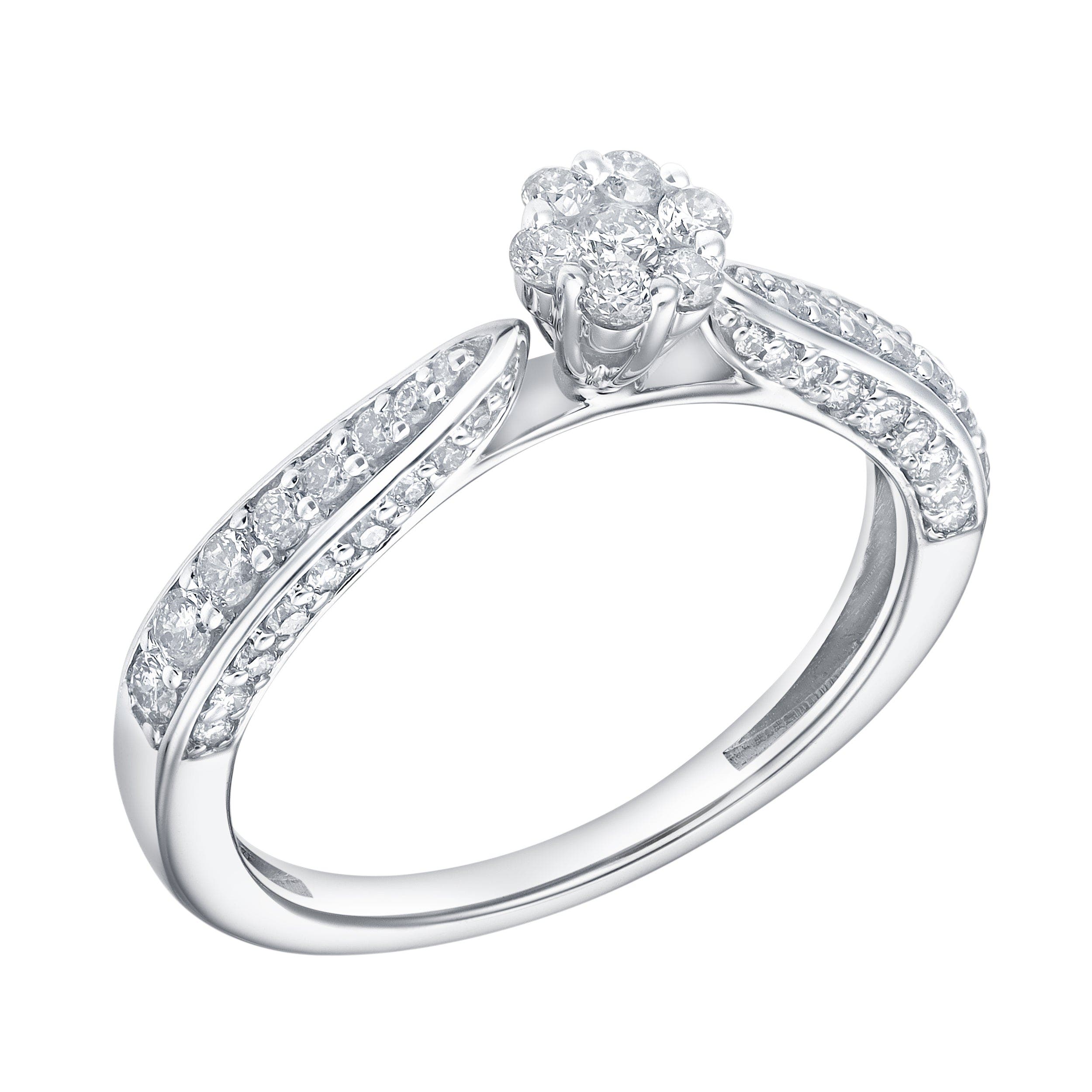 LuvMyJewelry Lyssara Embrace 0.60 Cts Natural Diamond 14K Gold Ring ...