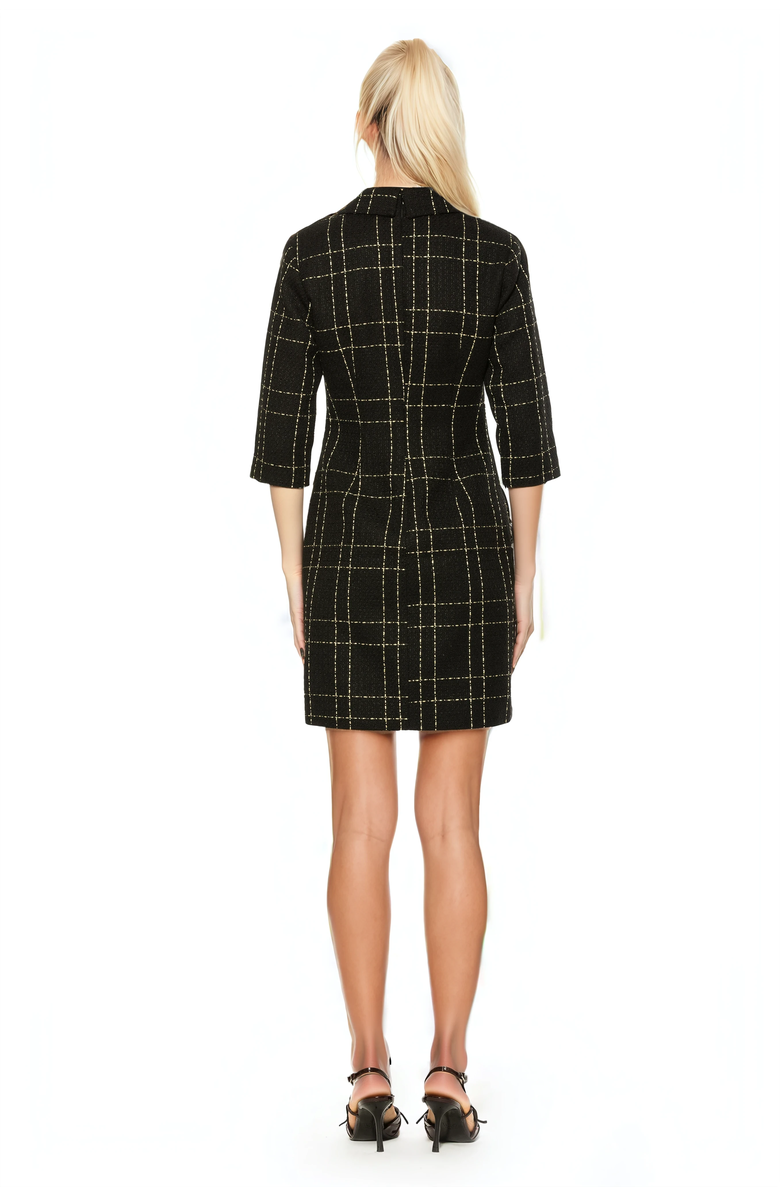 Alexia Admor Isolde Tweed Dress, Alternate, color, Black Tweed