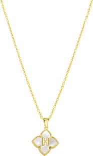 Adornia Mother of Pearl Initial Pendant Necklace