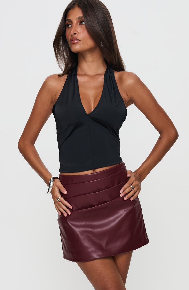 Princess Polly Kalilah Faux Leather Miniskirt, Alternate, color, 