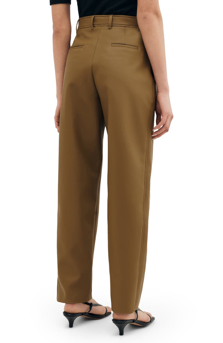 Two Lines by Marcella Lyon High Waist Faux Leather Straight Leg Pants, Alternate, color, Taupe
