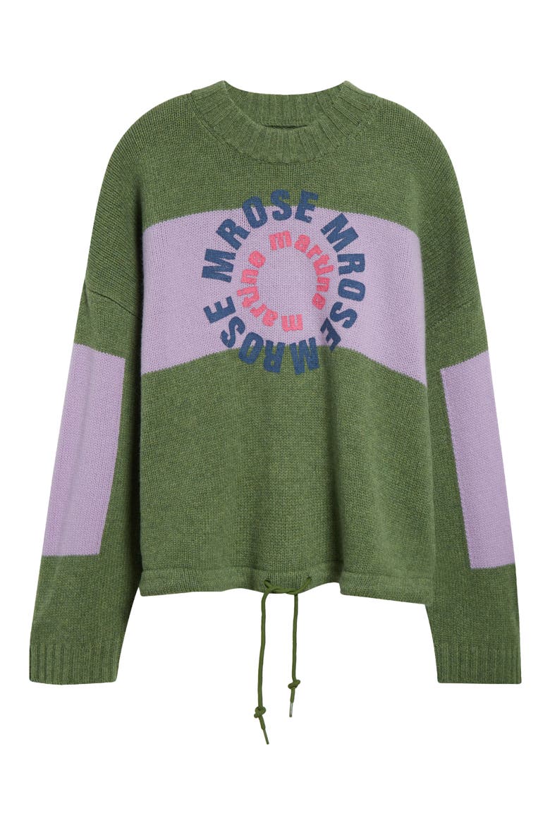 Circle Logo Lambswool Graphic Sweater, Alternate, color, GREEN
