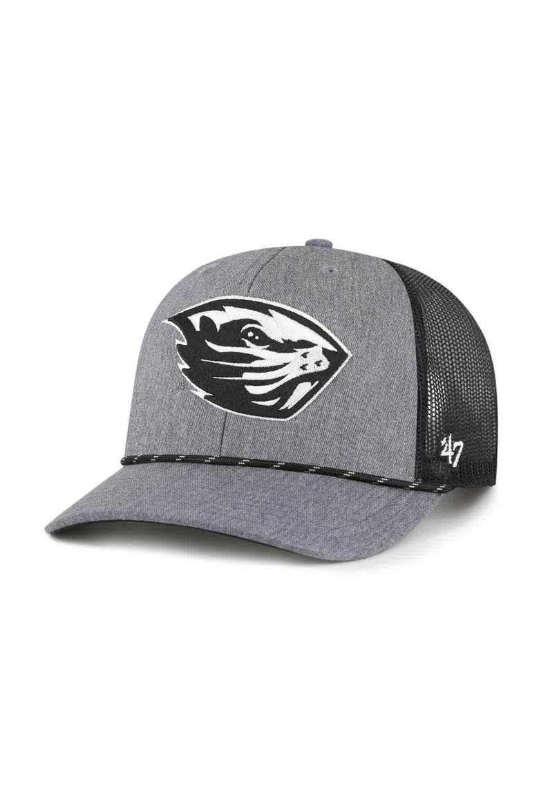 Men's '47  Gray Oregon State Beavers Carbon Rope Adjustable Hat, Main, color, Gray