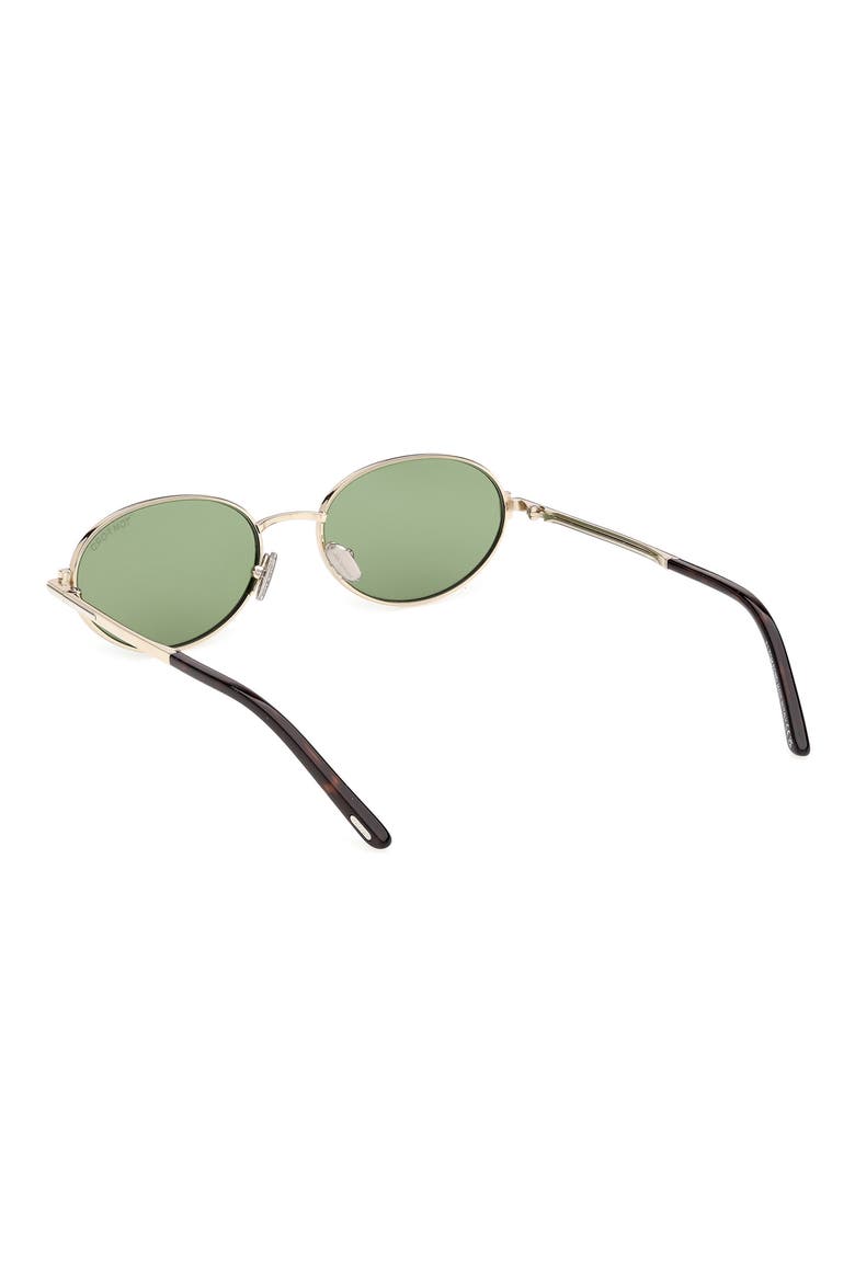Gina 52mm Oval Sunglasses, Alternate, color, PALE GOLD PALLADIUM/ GREEN