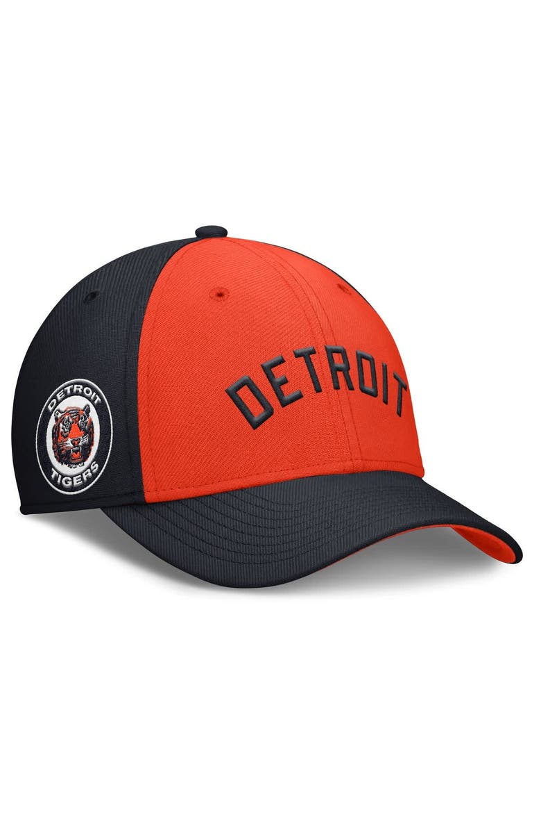 Nike Men's Nike Navy/Orange Detroit Tigers Rise Swoosh Performance Flex Hat, Main, color, 