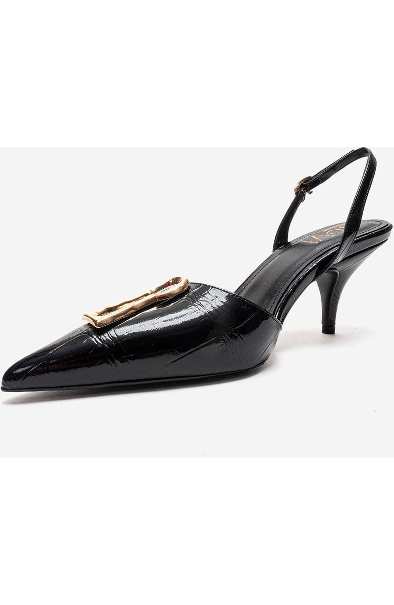 Prologue Shoes Yvella Buckle Pointed Toe Stiletto Pump, Alternate, color, Black Print