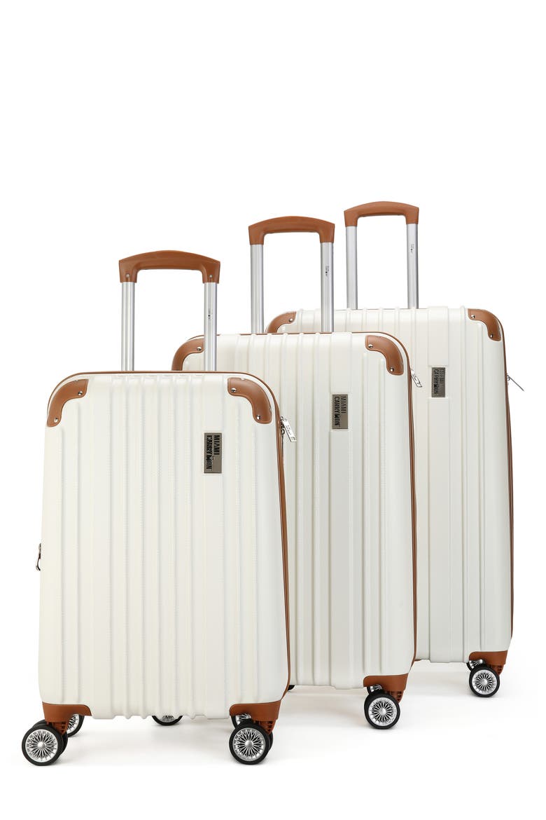 Collins 3-Piece Hardside Spinner Luggage Set, Main, color, WHITE