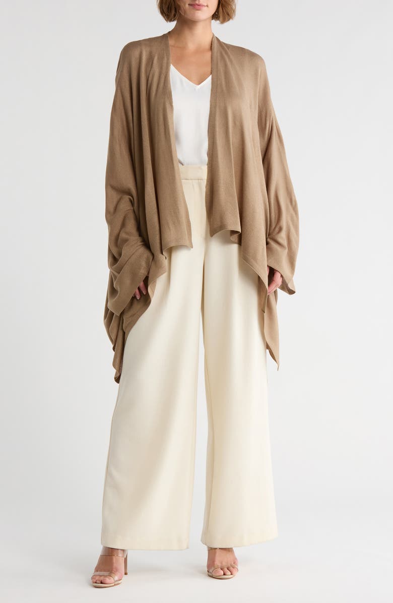 NORDSTROM RACK Easy Lightweight Ruana, Main, color, Tan