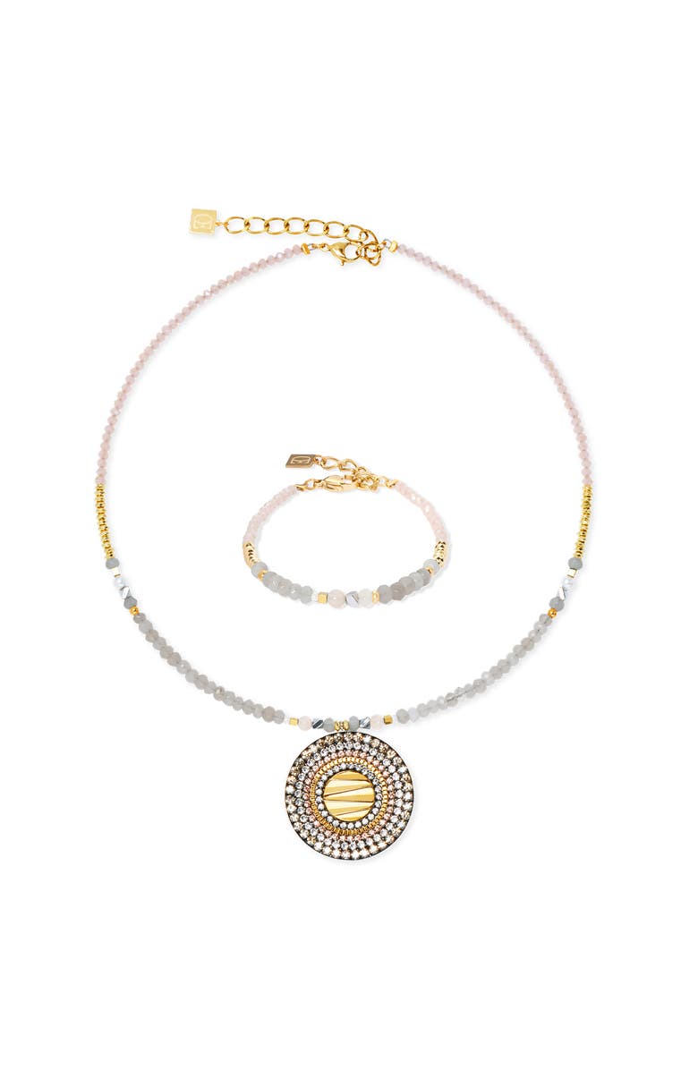 COEUR DE LION Amulet Modern Future Gold Necklace, Alternate, color, Beige