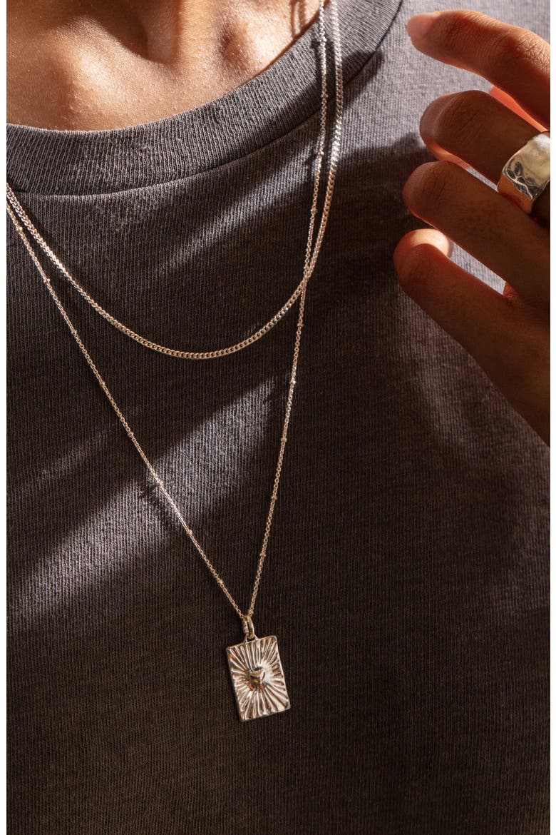 Talisman Heart Pendant Necklace, Alternate, color, STERLING SILVER