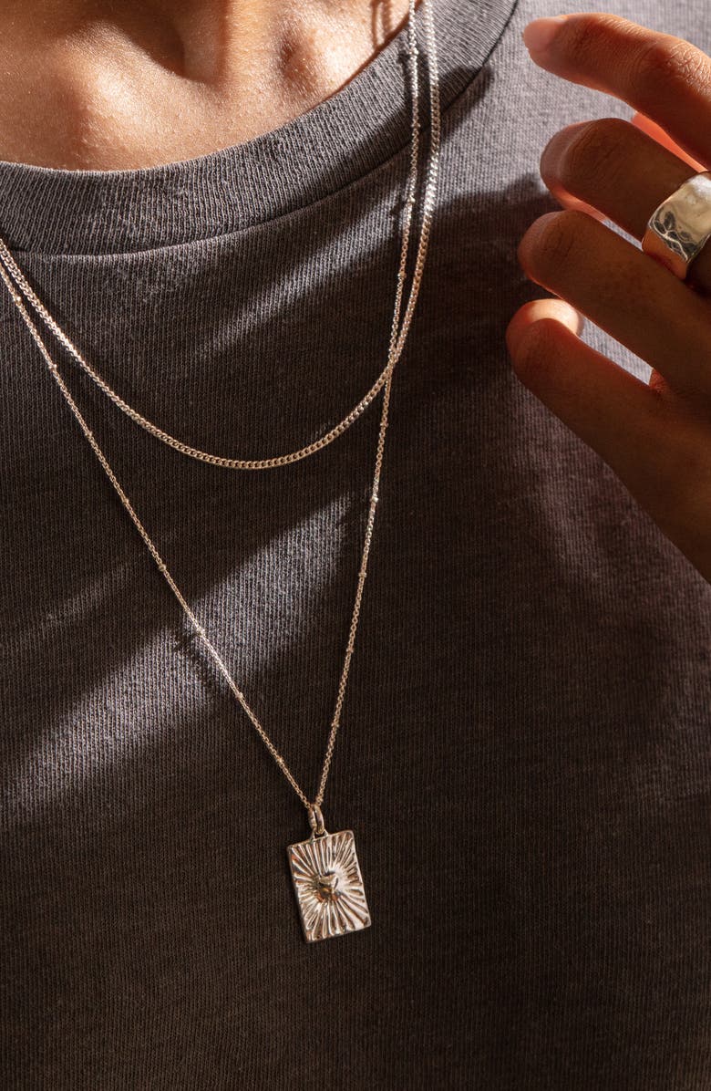 Monica Vinader Talisman Heart Pendant Necklace, Alternate, color, Sterling Silver