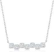 SIMONA Square Cubic Zirconia Bar Pendant Necklace