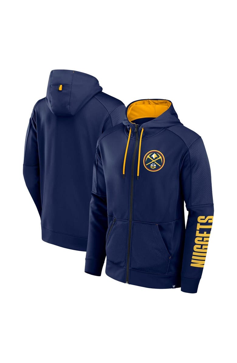 FANATICS Men's Fanatics  Navy Denver Nuggets Baller Defender Performance Full-Zip Hoodie, Main, color, 