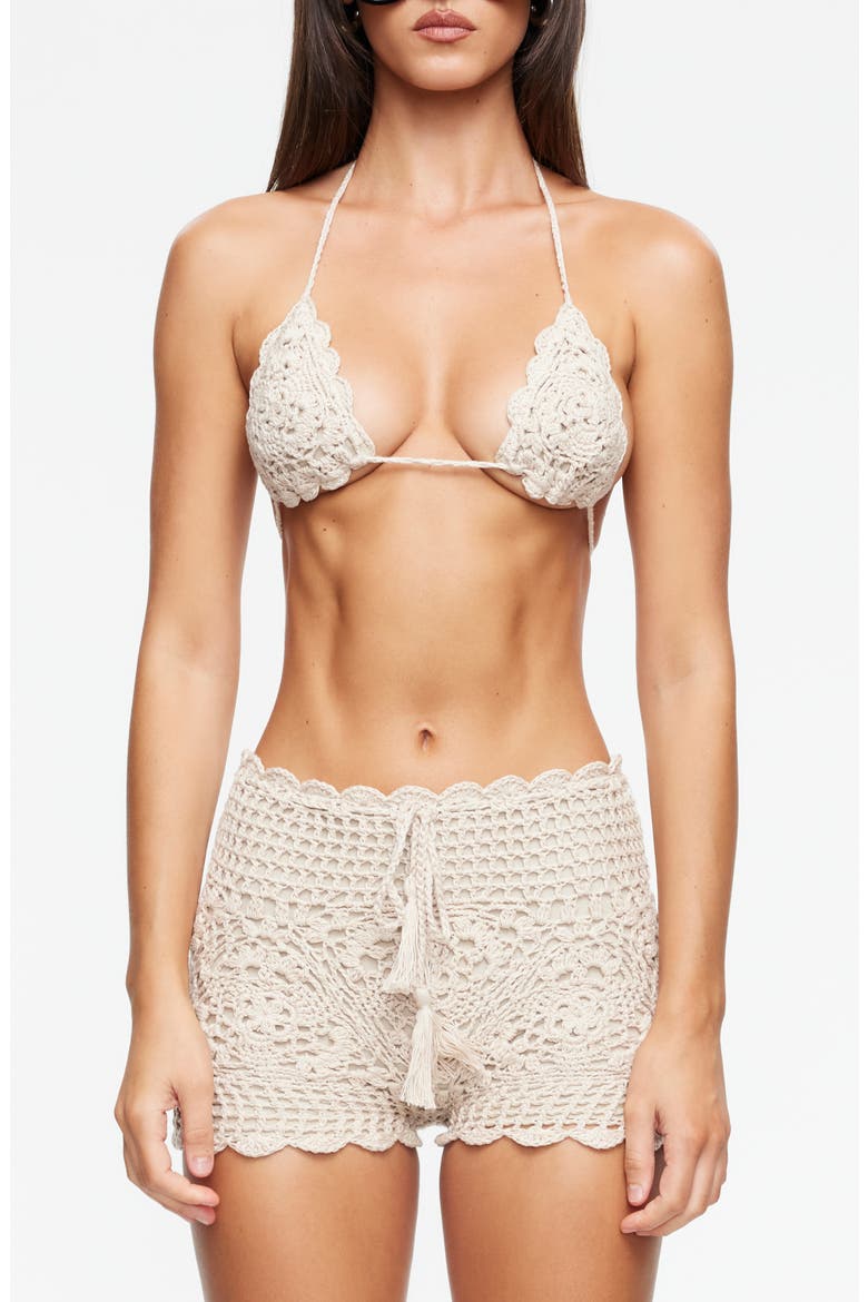 Aylo Cotton Bikini Top, Alternate, color, SAND