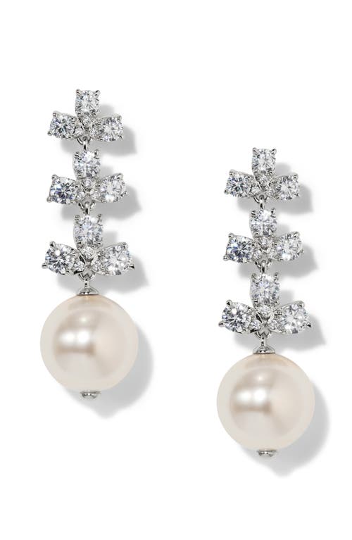 Nadri Faux Pearl & Cubic Zirconia Drop Earrings In Neutral