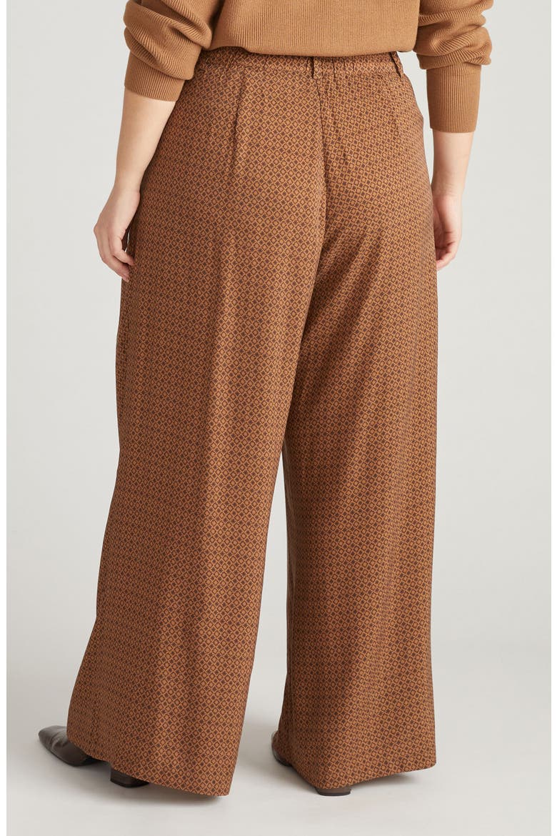 Cooling Cupro Wide Leg Pants, Alternate, color, BROWN HACIENDA PRINT