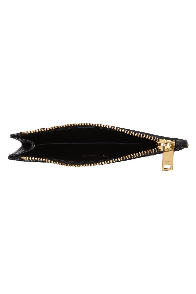Cassandre Matelassé Fragments Leather Zip Card Case, Alternate, color, 1000 NERO