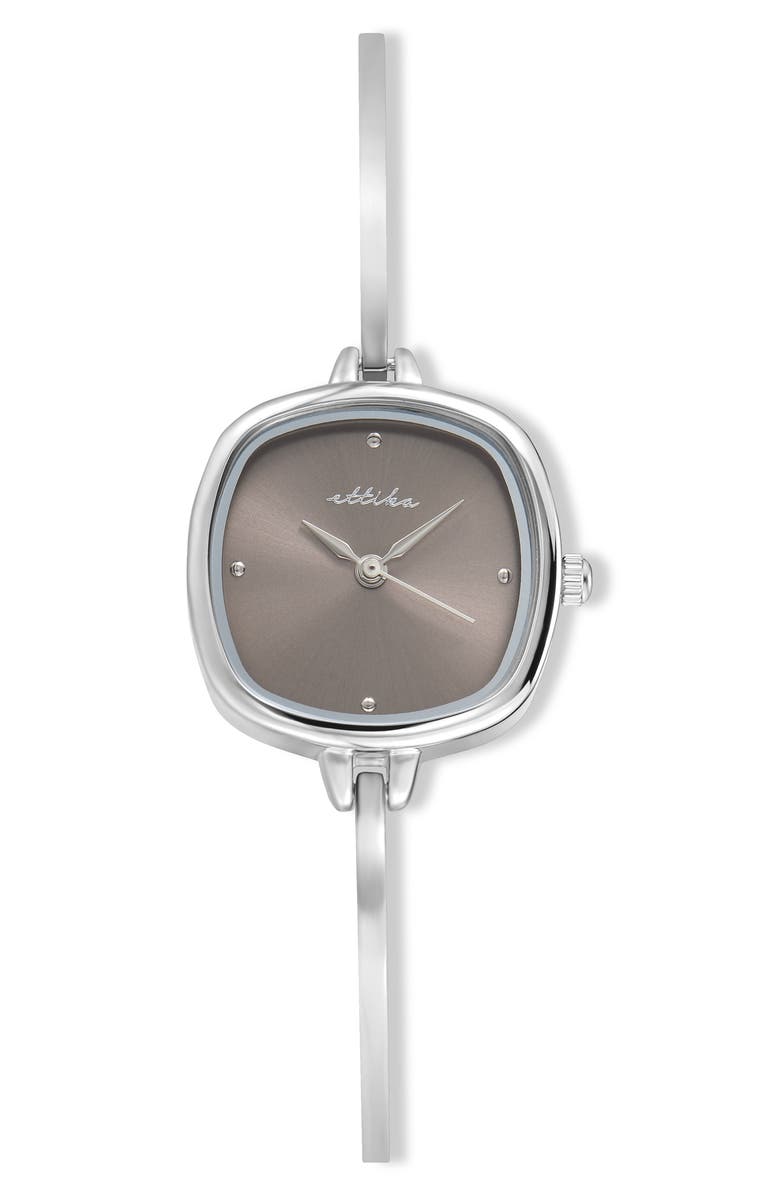 Ettika Square Case Slim Strap Watch, Main, color, Taupe