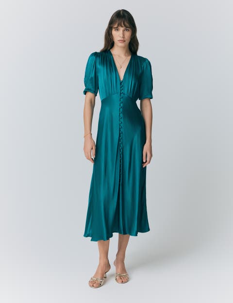 Madison Satin Midi Dress