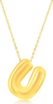 SIMONA Bubble Initial Pendant Necklace