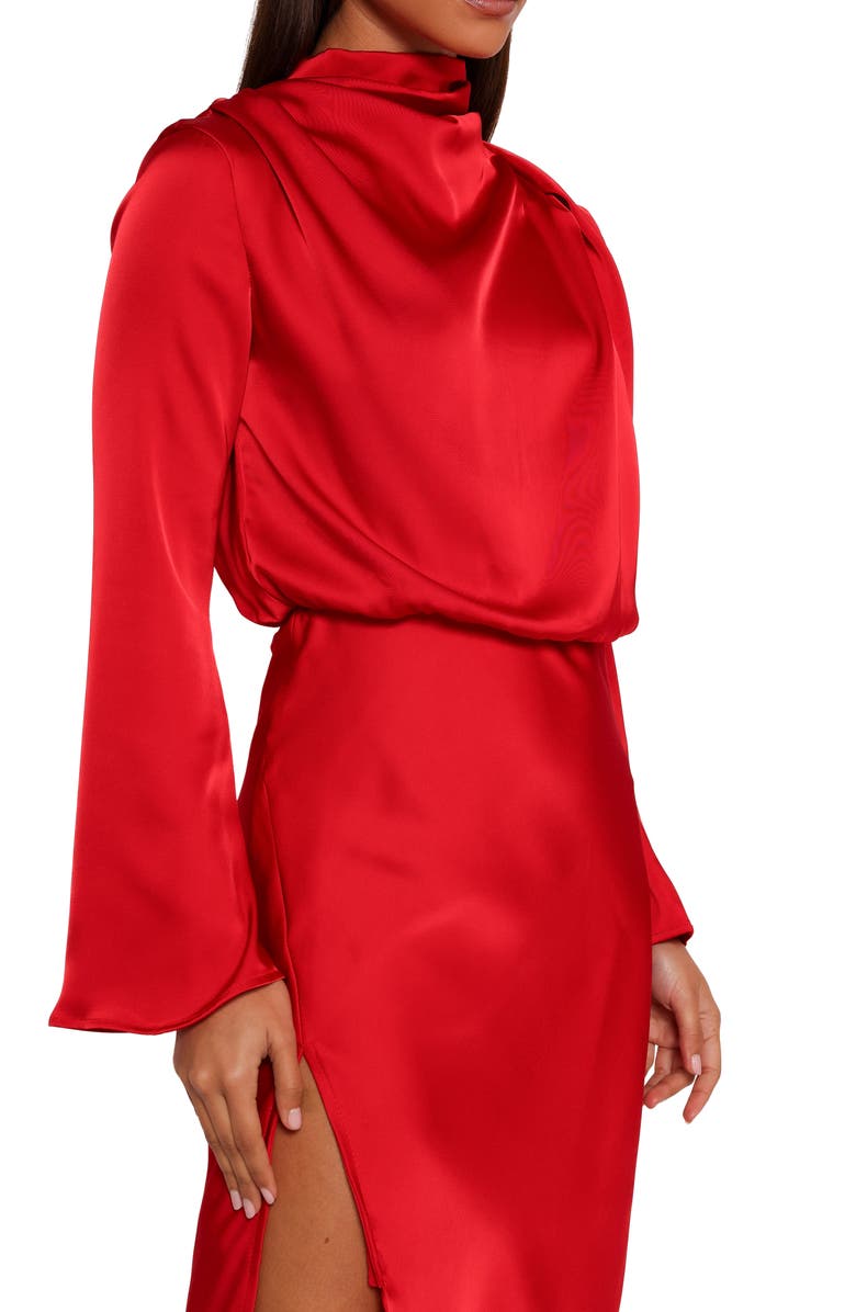 Petal & Pup Kristyn Long Sleeve Satin Dress, Alternate, color,