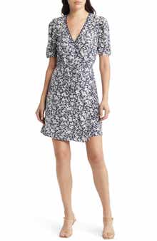 & Other Stories Floral Print Linen Wrap Minidress