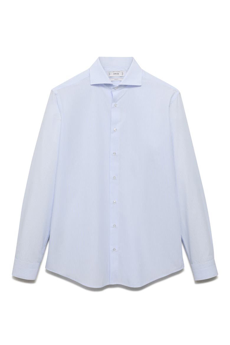Thousand Stripe Slim Fit Button Down Shirt, Alternate, color, BLUE
