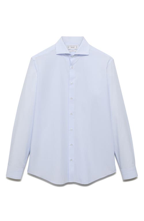 Mango Thousand Stripe Slim Fit Button Down Shirt In Blue