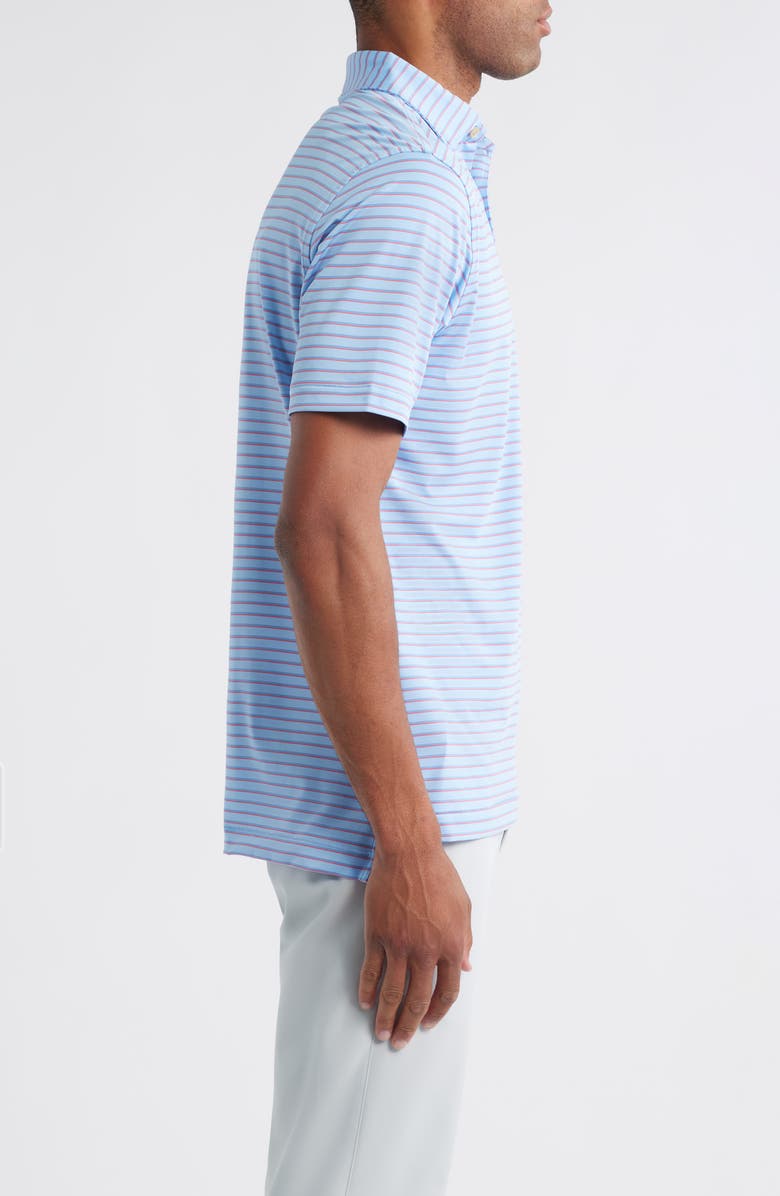Peter Millar Dunnes Stripe Performance Jersey Polo, Alternate, color, Cottage Blue