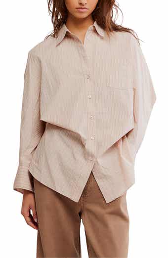 Free People Sabine Tailored Stripe Button-Up Shirt