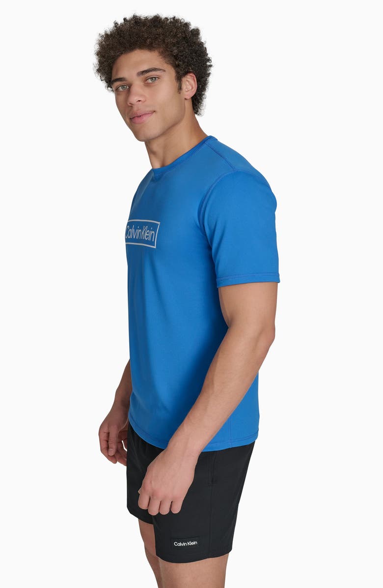 Calvin Klein Block Logo UPF 40+ Rashguard, Alternate, color, Blue