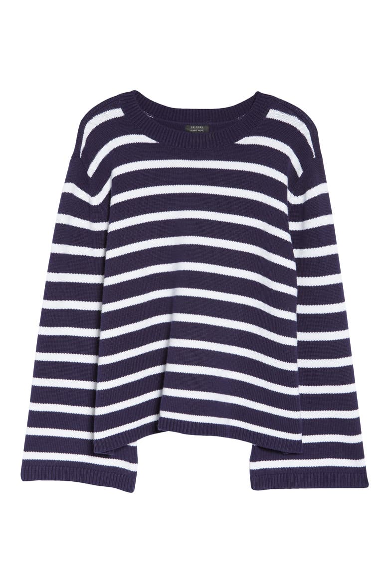 x Atlantic-Pacific Stripe Oversize Sweater, Alternate, color, NAVY- WHITE STRIPE
