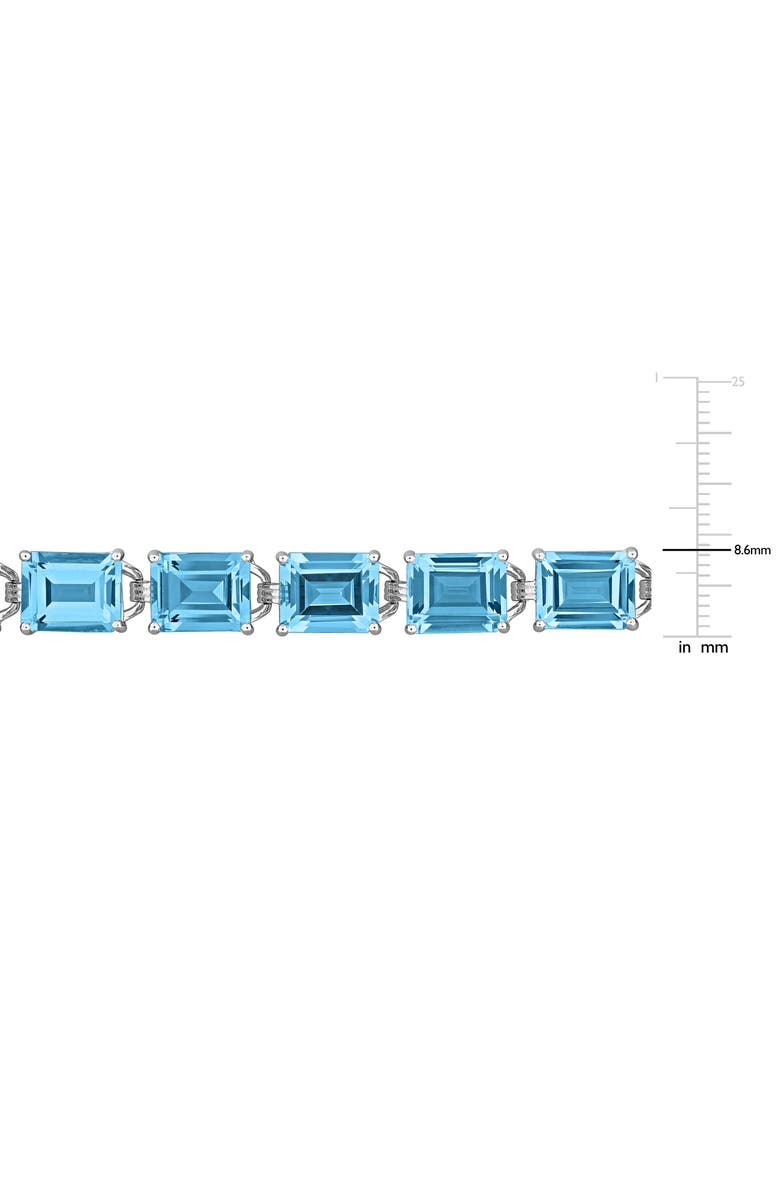 DELMAR Emerald-Cut Sky Blue Topaz Tennis Bracelet, Alternate, color, Blue
